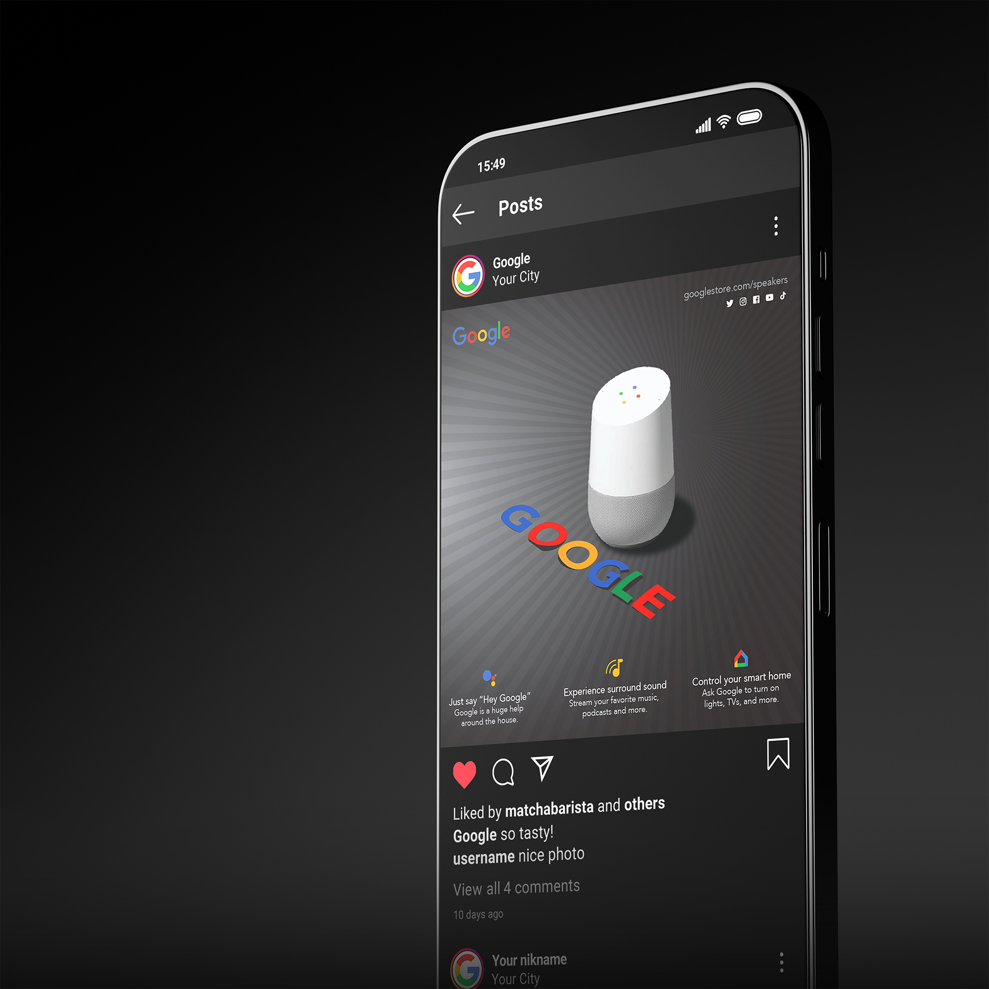 Google Speaker Social Media Ad